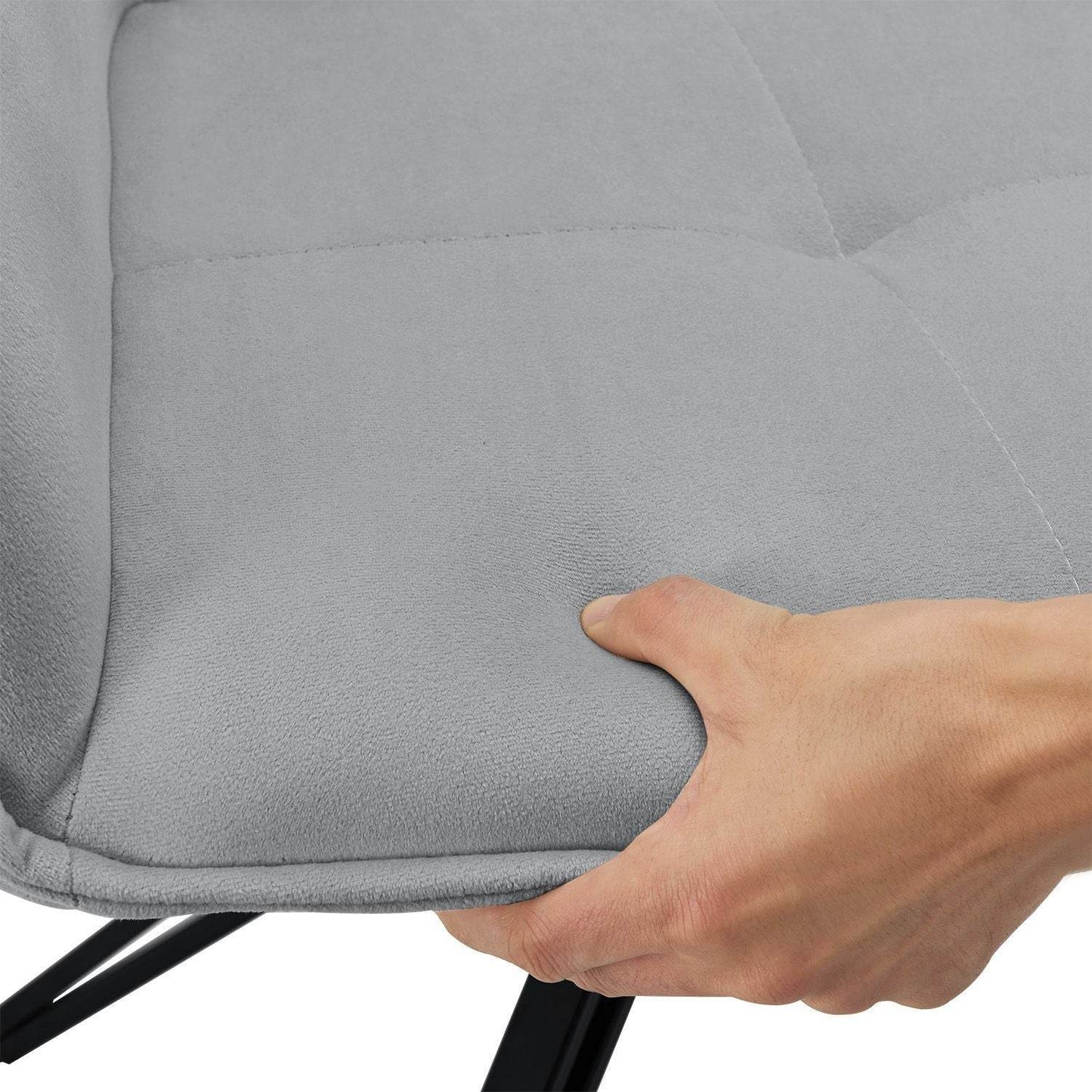 Esszimmerstuhl Drehstuhl Clyde mit Armlehne Samt Hellgrau - Palo24