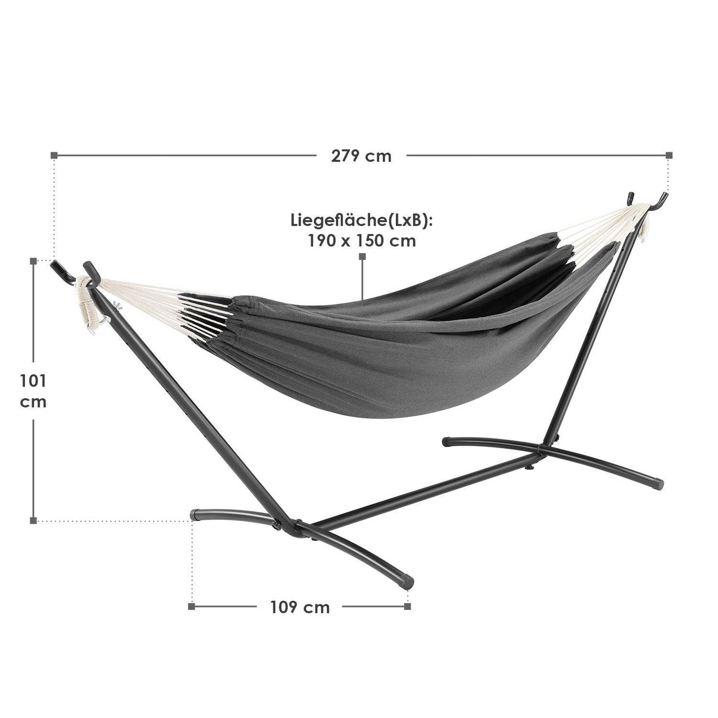 Hängematte Paya mit Gestell - Anthrazit - Palo24