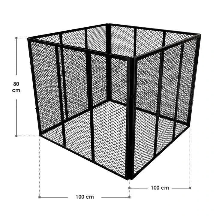 Metall Komposter für Gartenabfälle 800L Schwarz