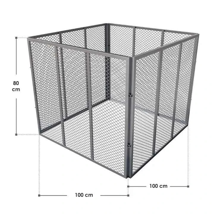 Metall Komposter für Gartenabfälle 800L Silber