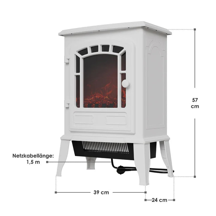 Elektrokamin 2000W mit Flammeneffekt Weiss