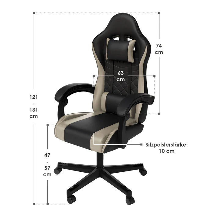 Bürostuhl Gamingstuhl HyperSeat schwarz/beige