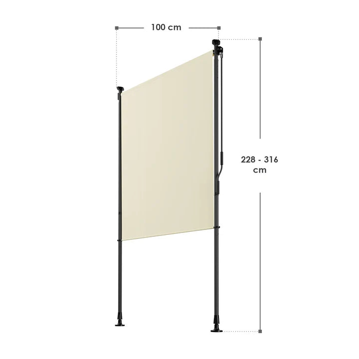 Senkrechtmarkise Barbados 100x310 cm Beige - Palo24