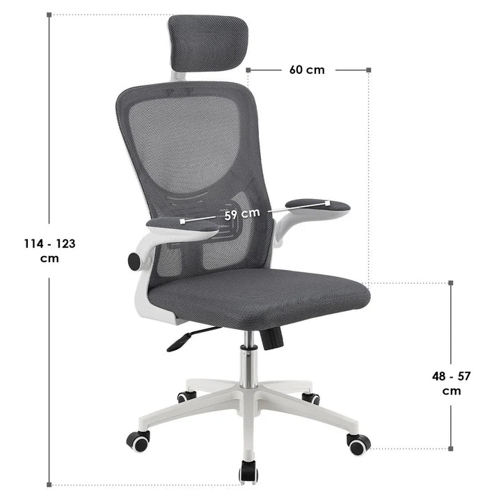 Bürostuhl Baltimore höhenverstellbar Grau Weiss - Palo24