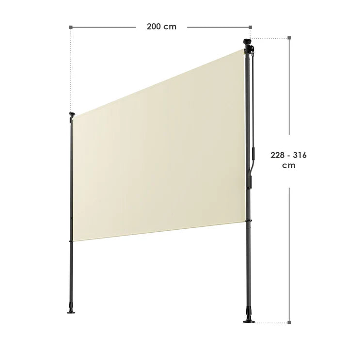 Senkrechtmarkise Barbados 200x310 cm Beige - Palo24