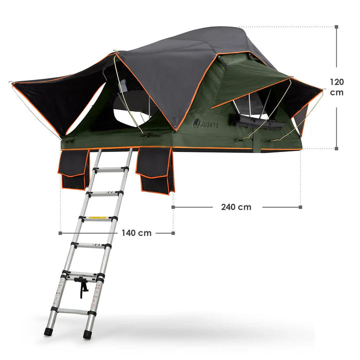 Autodachzelt für 2 Personen Lago mit Matratze 140x240 cm