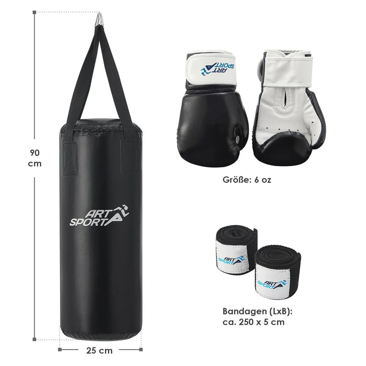 Set de sacs de boxe 10 kg pour enfants avec gants de boxe