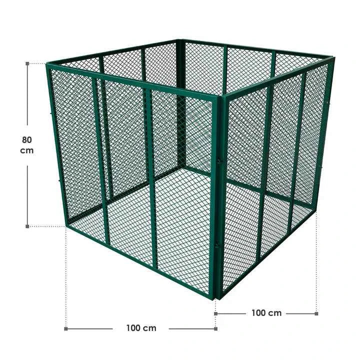Metall Komposter für Gartenabfälle 800L Dunkelgrün