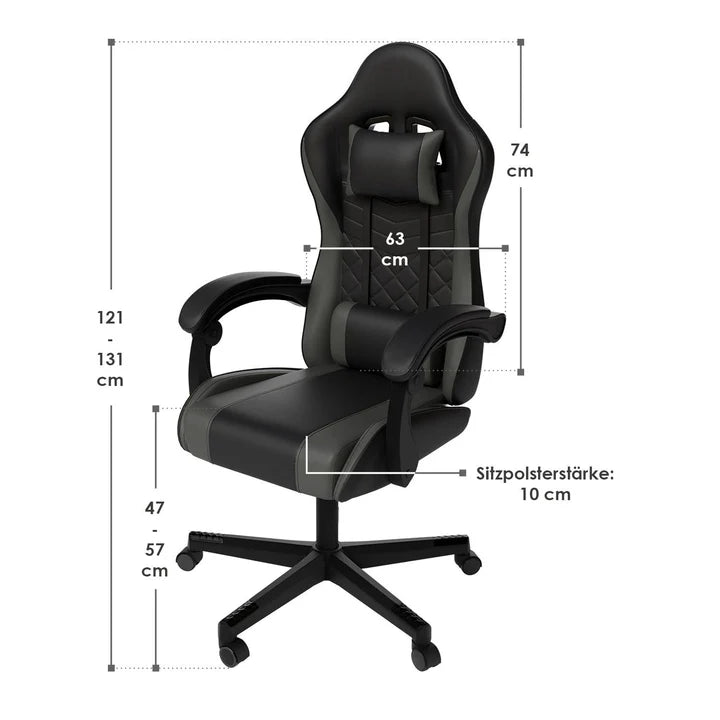Bürostuhl Gamingstuhl HyperSeat schwarz/dunkelgrau