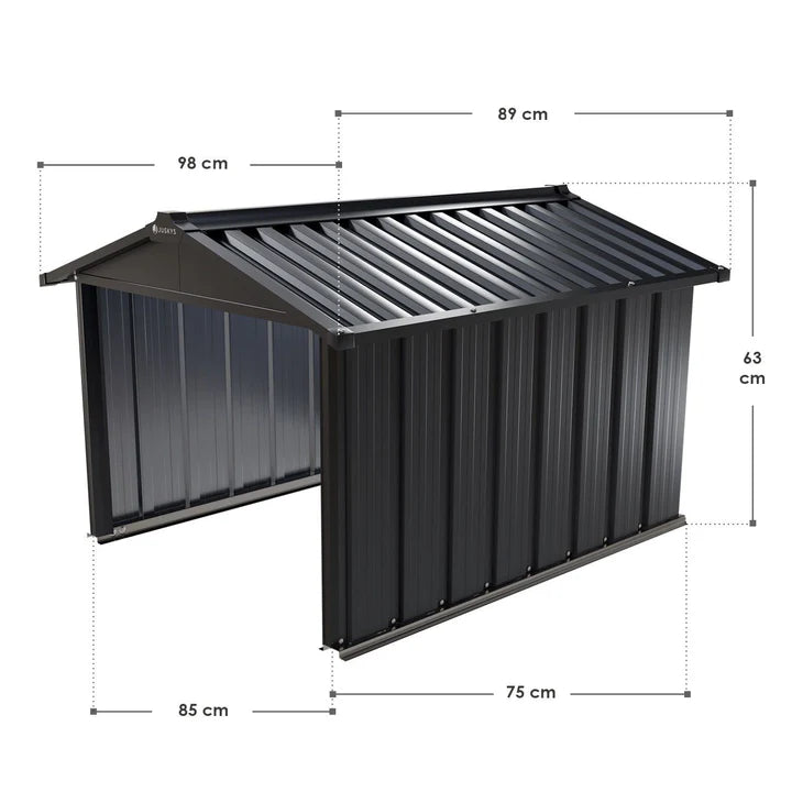 Mähroboter Garage MGMT1 aus Metall mit Satteldach in anthrazit