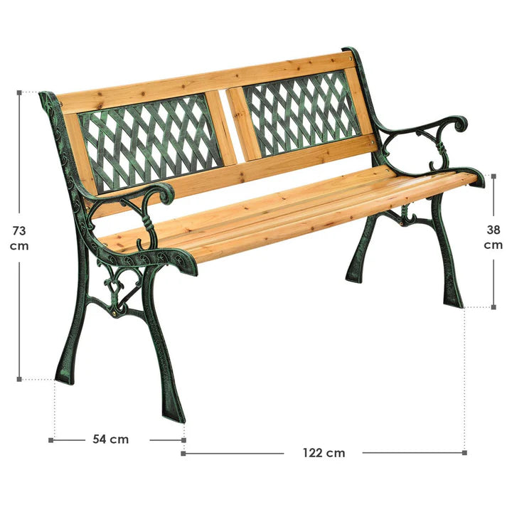 2 Sitzer Gartenbank Sanremo aus lackiertem Holz und Gusseisen