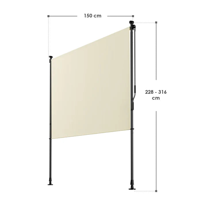 Senkrechtmarkise Barbados 150x310 cm Beige - Palo24