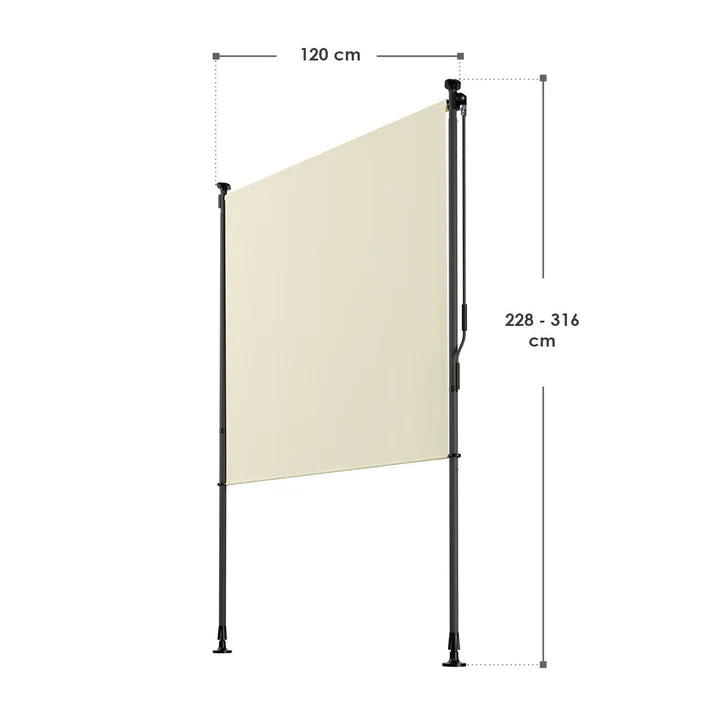 Senkrechtmarkise Barbados 120x310 cm Beige - Palo24