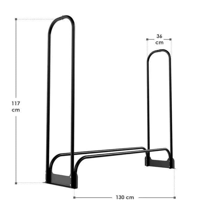 Kaminholzregal aussen mit Abdeckung Grösse M Schwarz