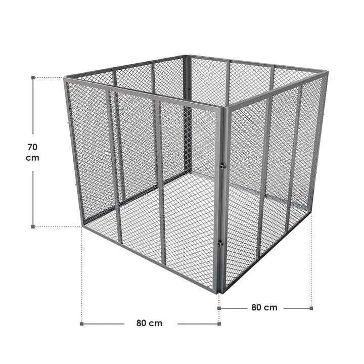Metall Komposter für Gartenabfälle 450L Silber