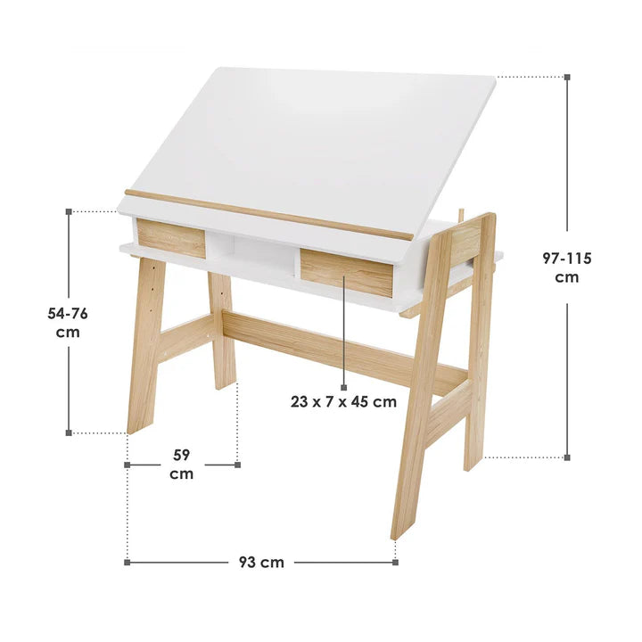Kinder Schreibtisch Fietje Höhenverstellbar viel Stauraum - Palo24