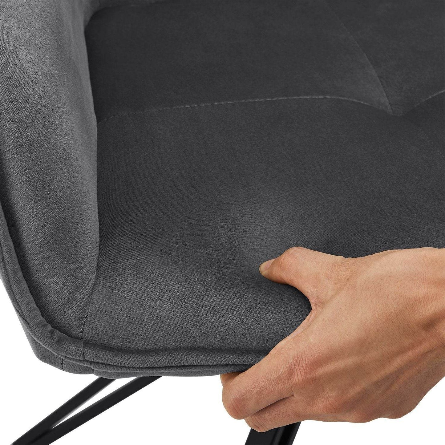 Esszimmerstuhl Drehstuhl Clyde mit Armlehne Samt Dunkelgrau - Palo24