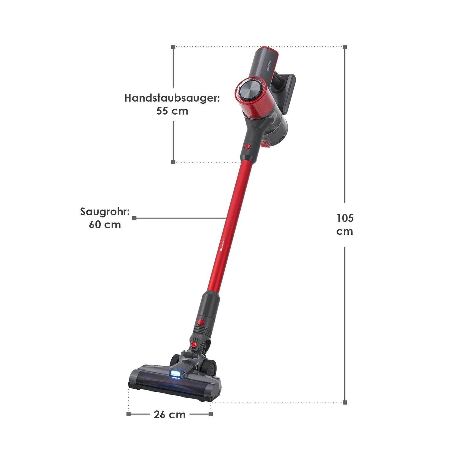 2-in-1-Akkustaubsauger VC2101 - Grau & Rot - Palo24