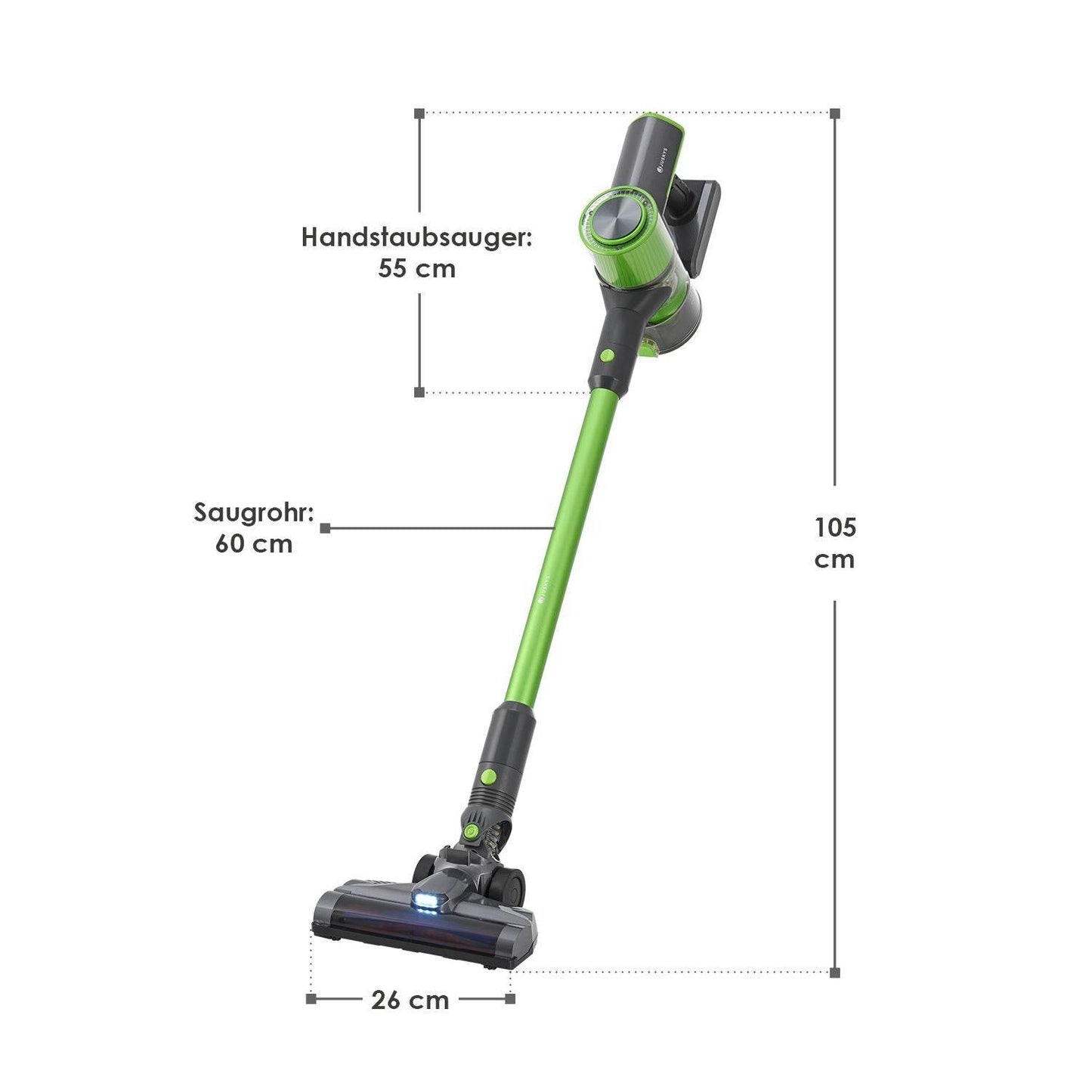 2-in-1-Akkustaubsauger VC2101 - Grau & Grün - Palo24