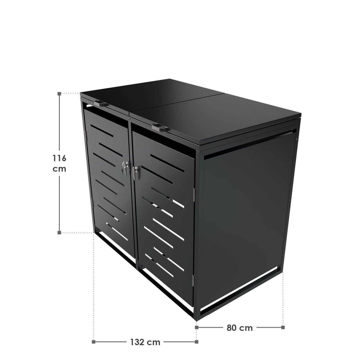 Metall Mülltonnenbox Arel 2er - Anthrazit - Palo24