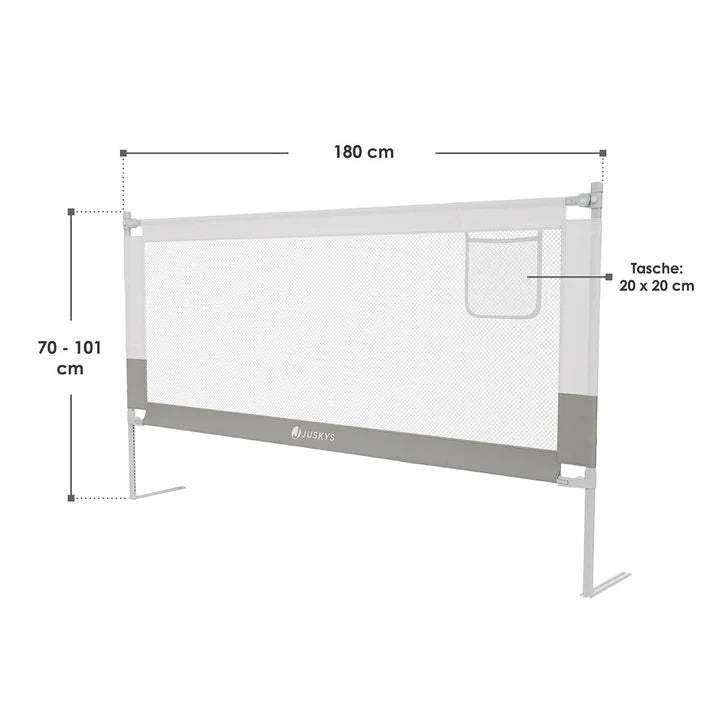 Baby Bettgitter Jaron Rausfallschutz 180 cm Grau