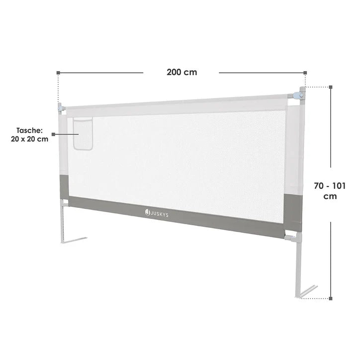 Baby Bettgitter Jaron Rausfallschutz 200 cm Grau