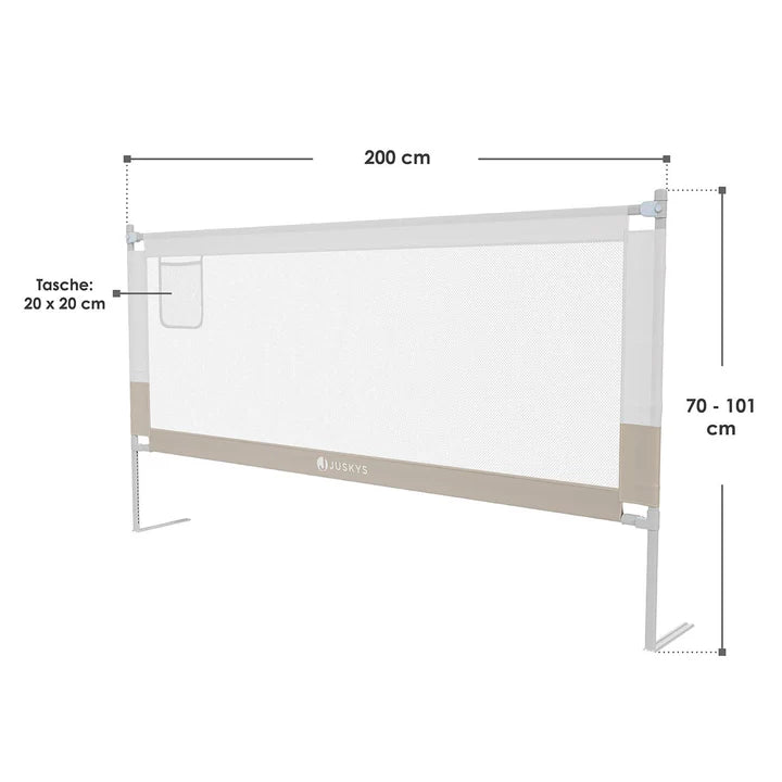 Baby Bettgitter Jaron Rausfallschutz 200 cm Beige