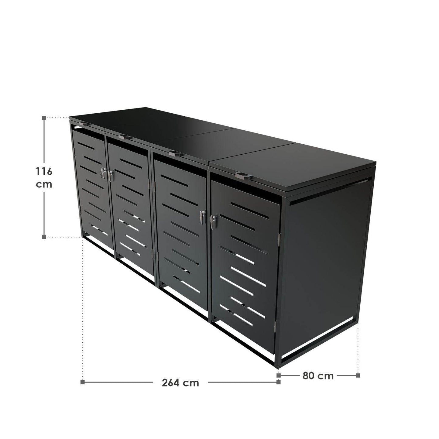 Metall Mülltonnenbox Arel 4er - Anthrazit - Palo24