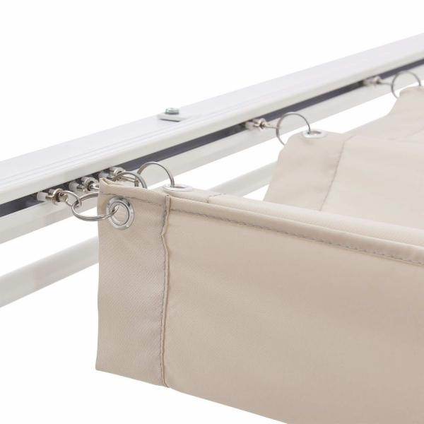 Doppel Loungebett Sonnenliege Kreta - Liege mit Dach in Weiss - Palo24