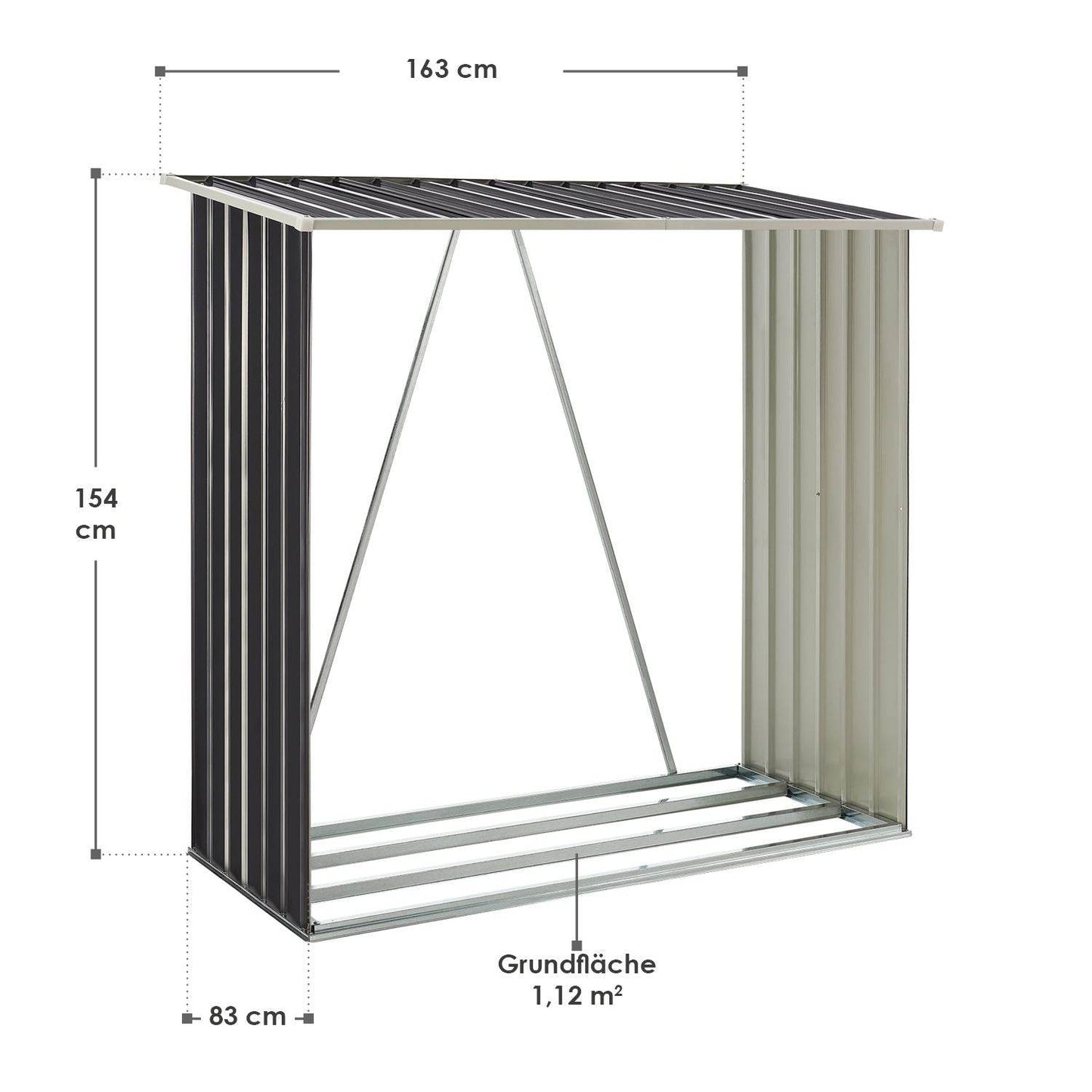 Holzunterstand Enno Anthrazit - Palo24
