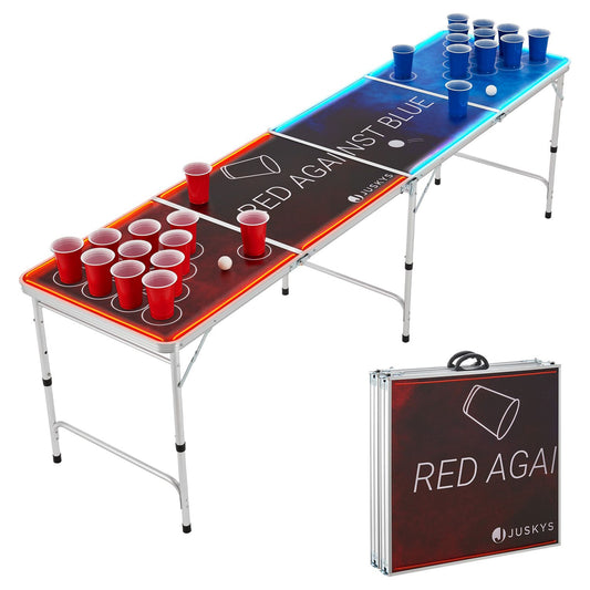 Beer Pong Tisch Red vs. Blue mit Beleuchtung