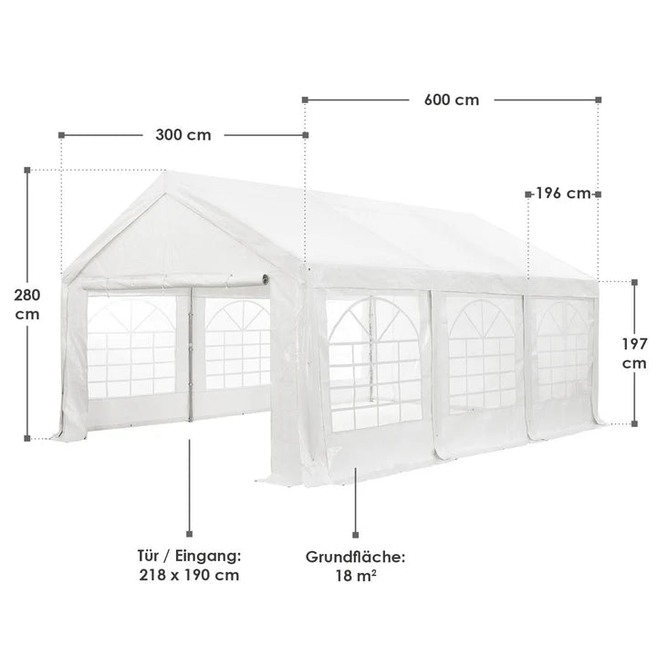 Partyzelt Gala 3x6 m in Weiss