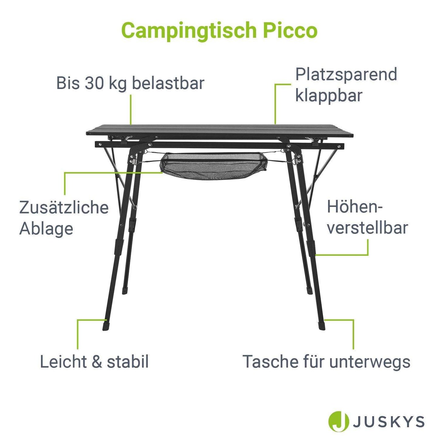 Campingtisch Picco faltbar - Schwarz - Palo24