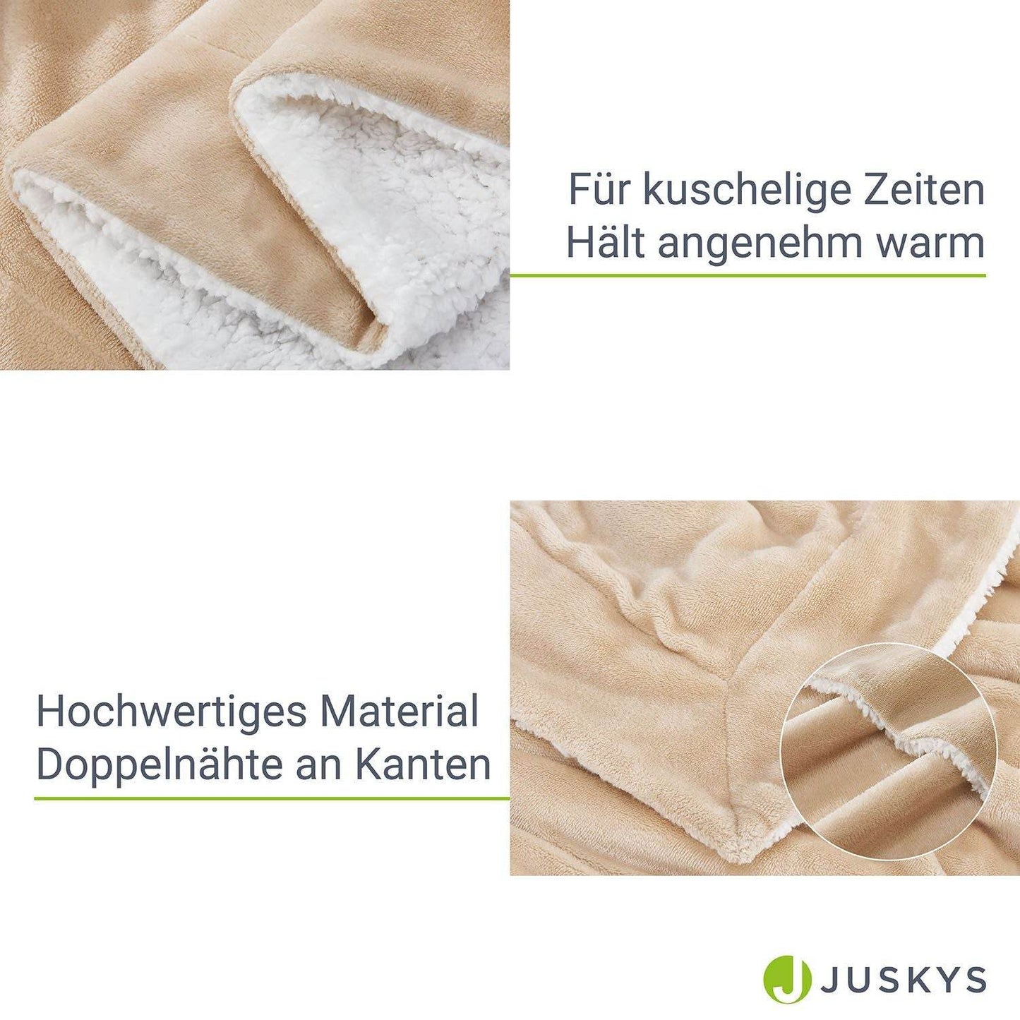 Fleecedecke 150x200 cm 2-Seitig Sand - Palo24