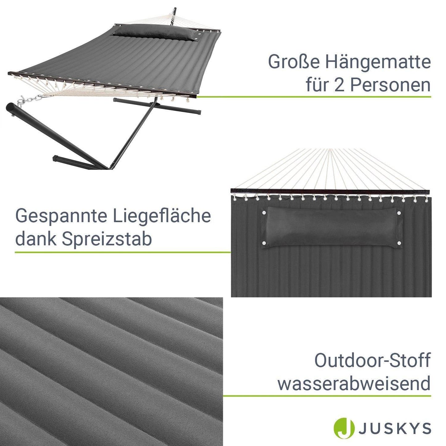 Hängematte Cata mit Gestell und Kissen - Anthrazit - Palo24