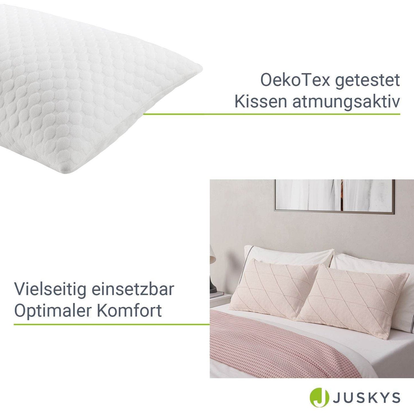 2er Set Kopfkissen 40 x 60 cm mit Memory Foam - Palo24