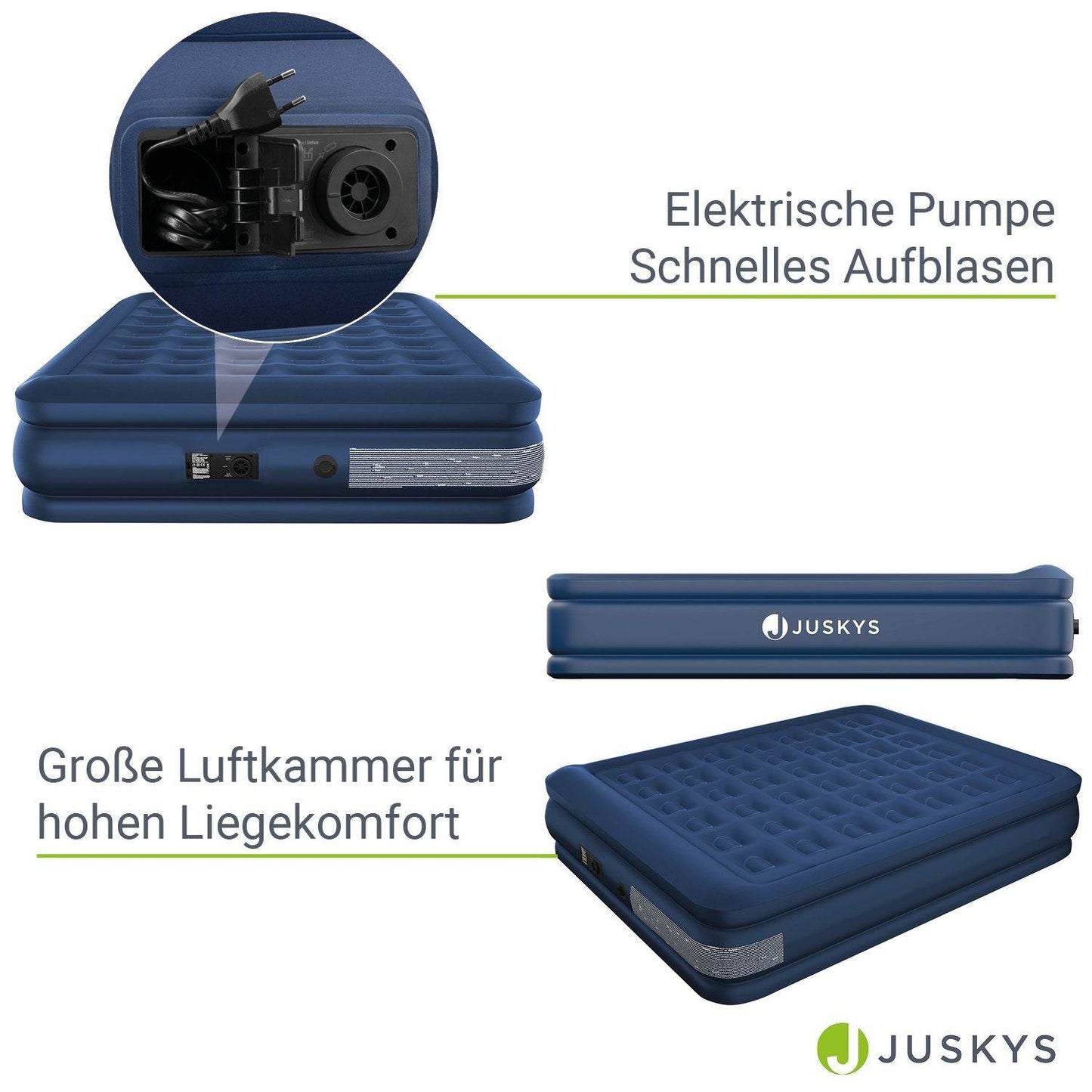 Luftbett Sapri M mit integrierter Pumpe - Blau - Palo24