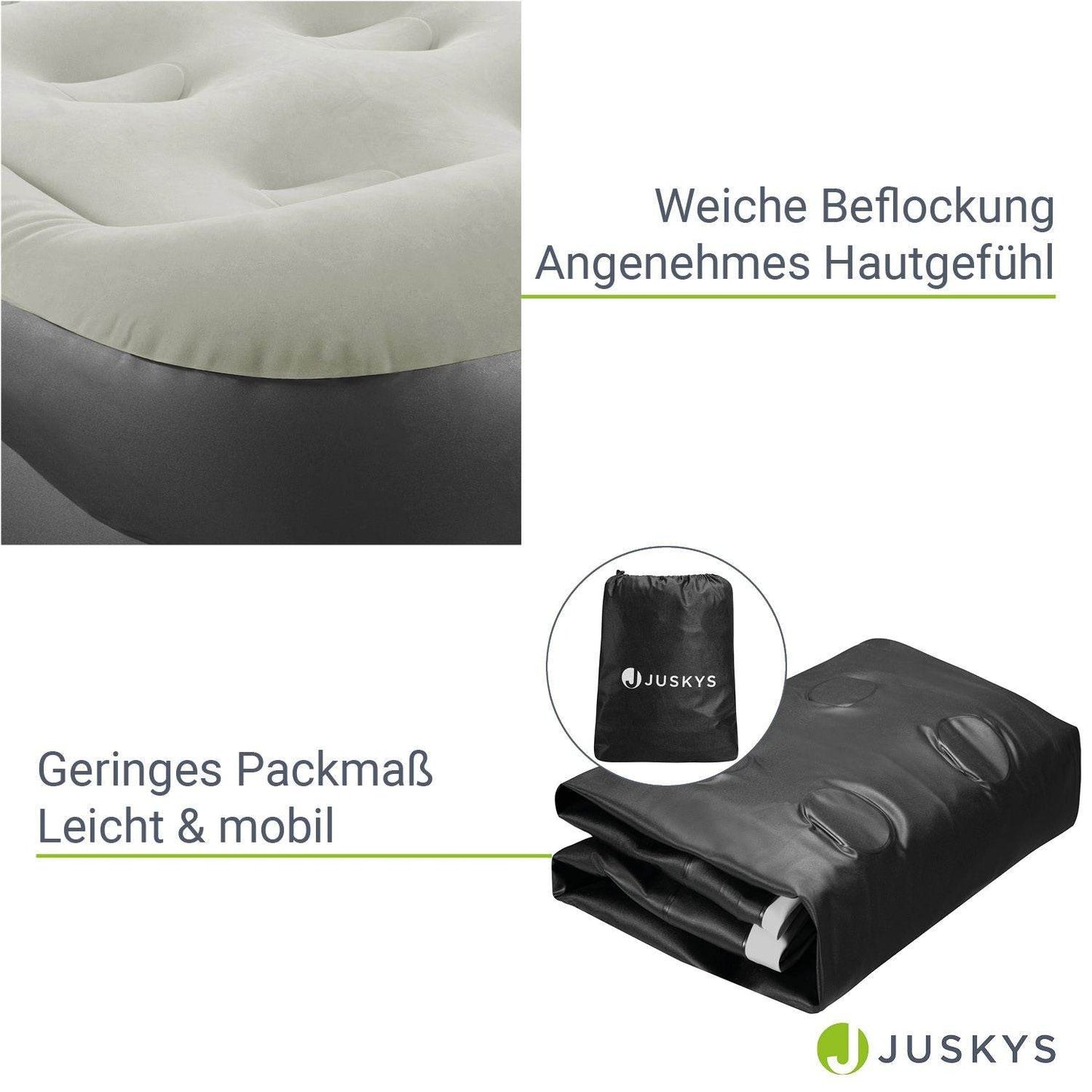 Luftbett Sapri M mit integrierter Pumpe - Grau/Anthrazit - Palo24