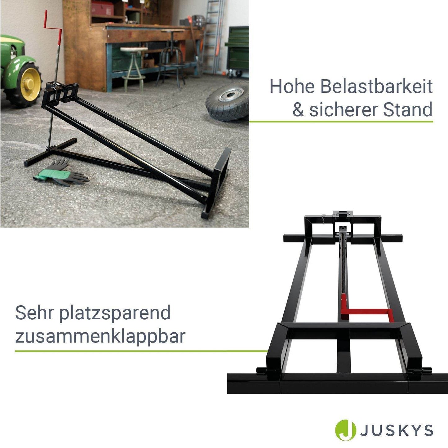 Rasentraktorheber mit Handschuhen - Schwarz - Palo24