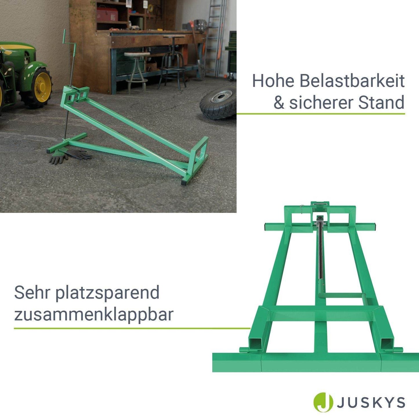 Rasentraktorheber mit Handschuhen - Grün - Palo24