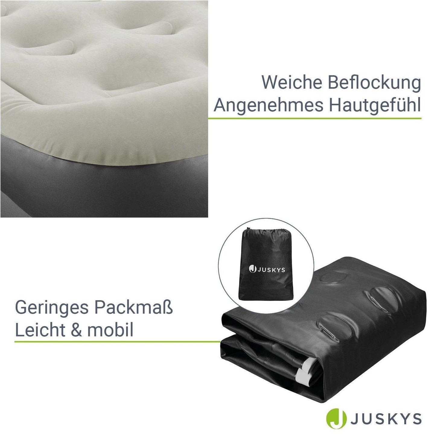 Luftbett Sapri L mit integrierter Pumpe - Grau/Anthrazit - Palo24