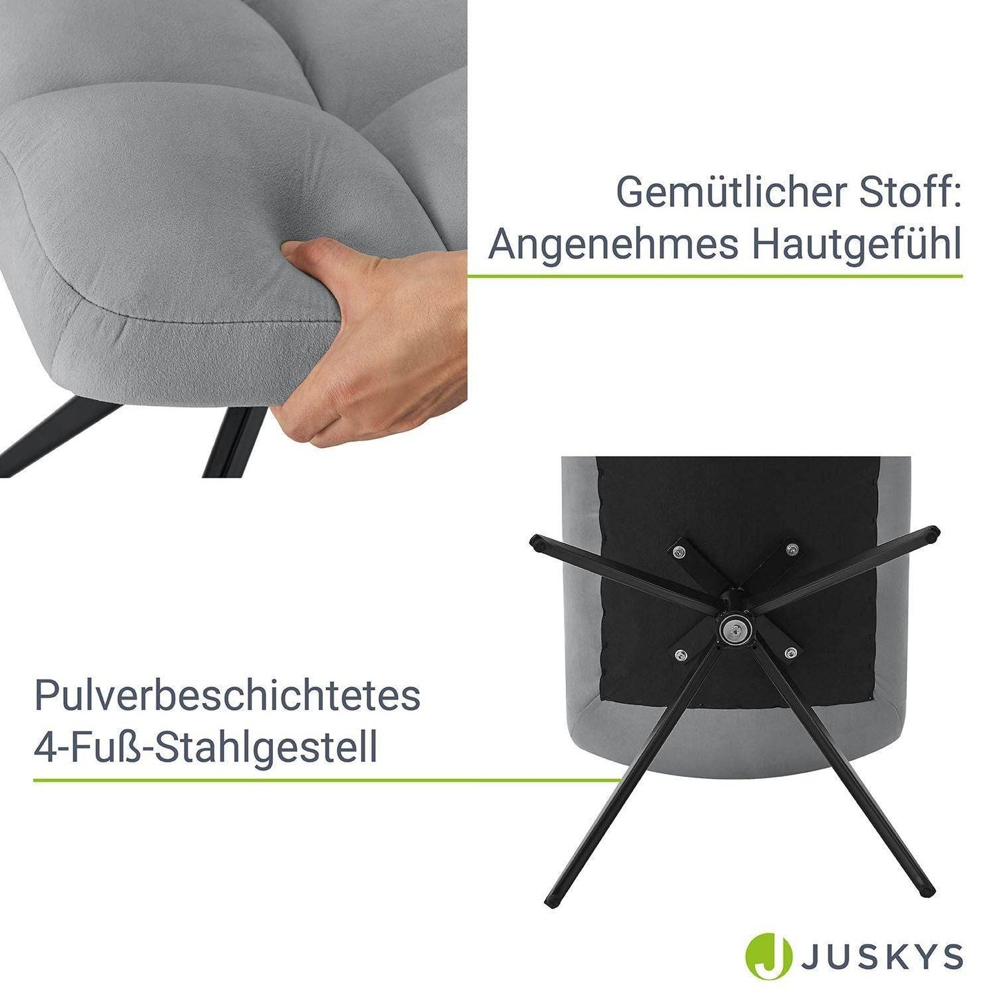 Drehstuhl Dallas 6er Set Hellgrau - Palo24