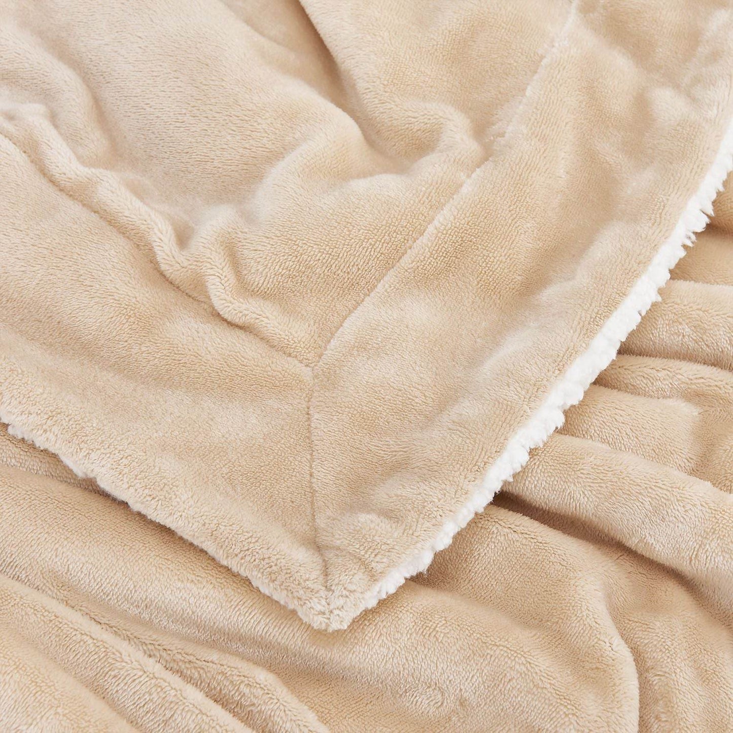 Fleecedecke 220x240 cm 2-Seitig Sand - Palo24