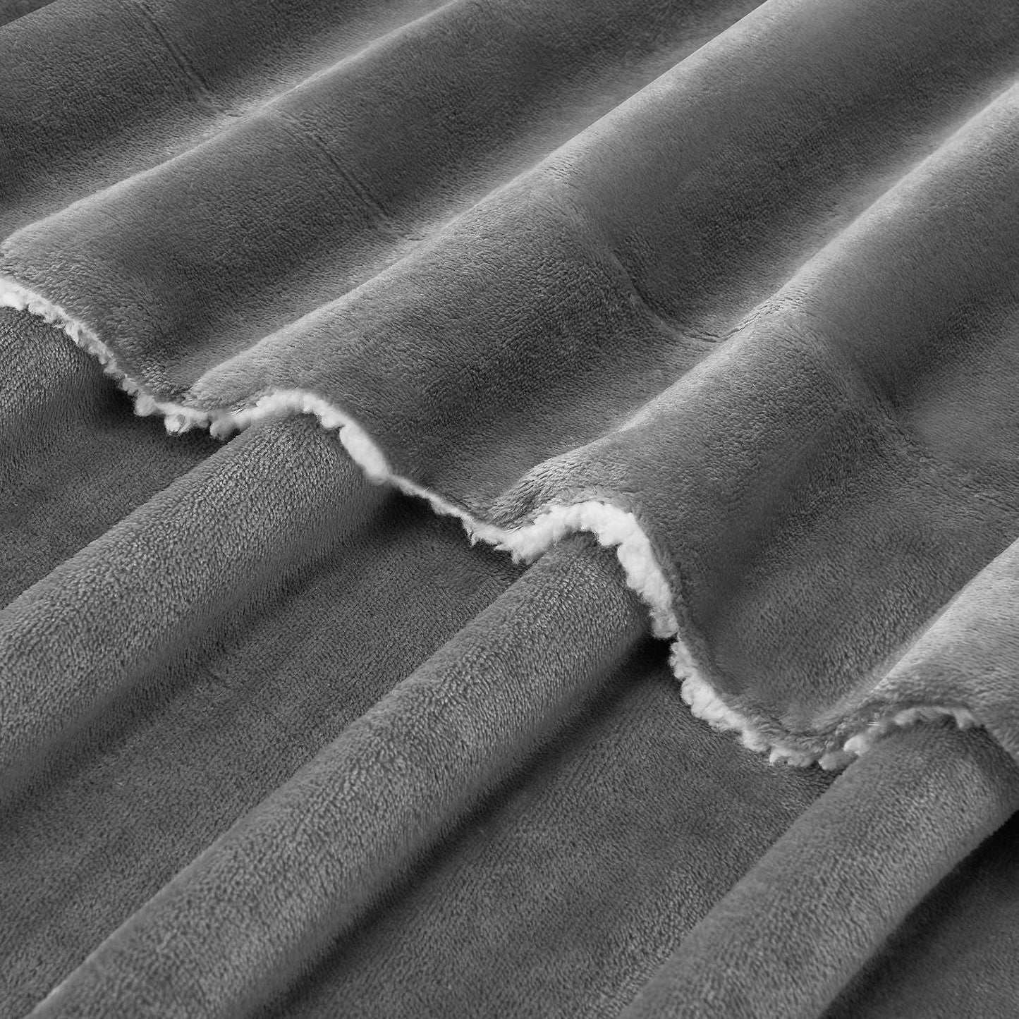 Fleecedecke 220x240 cm 2-Seitig Dunkelgrau - Palo24