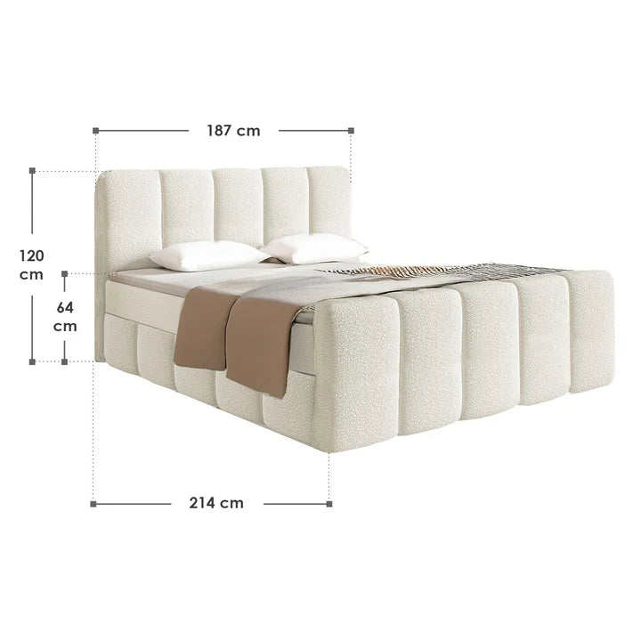 Boxspringbett Manitoba 180x200 cm Creme