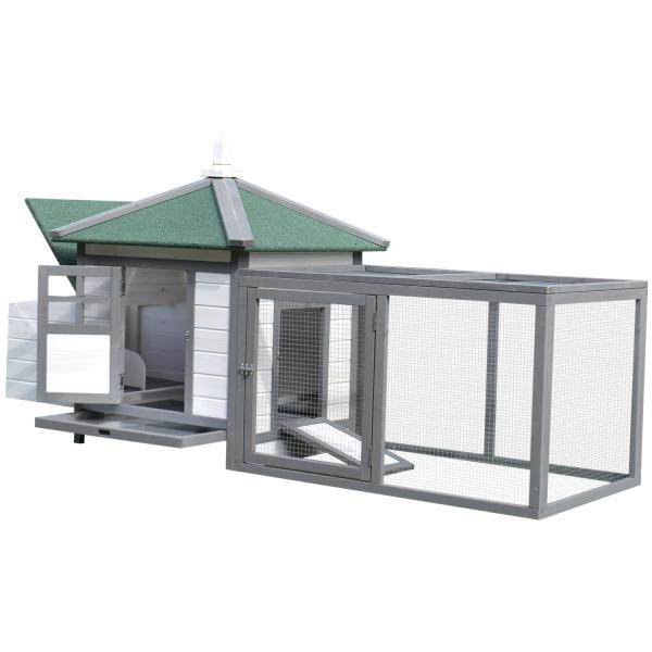 Hühnerstall mit Auslauf Laufstall Geflügelstall mit Stange Nistkasten Massivholz - Palo24