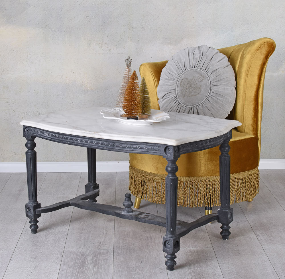 Couchtisch Barock Marmorplatte Wohnzimmertisch Antik Marmortisch