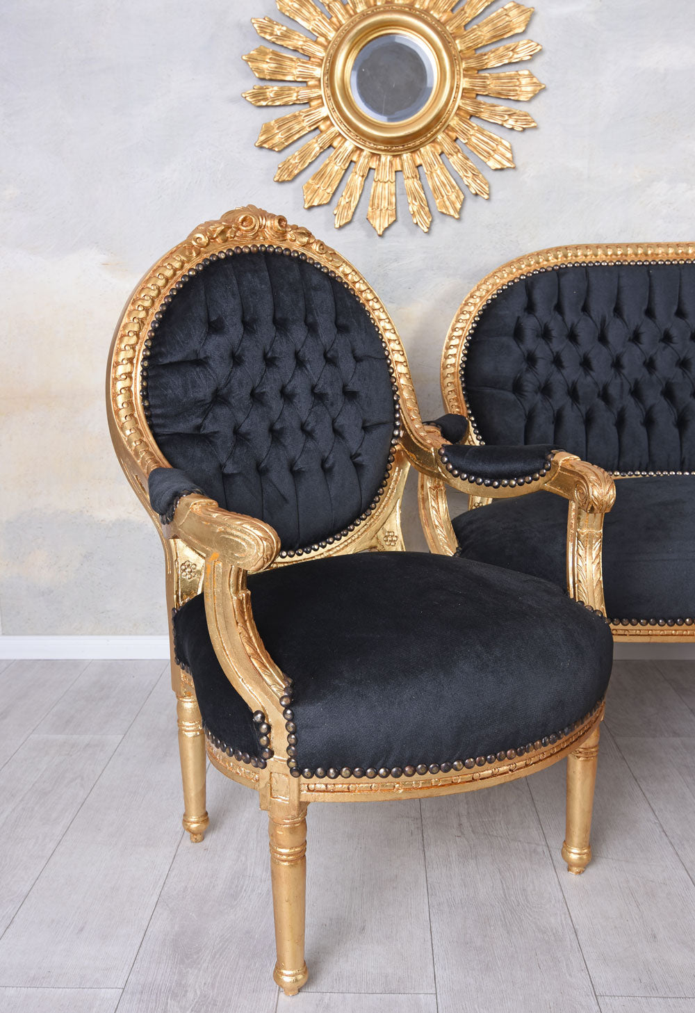 Sitzgruppe Barock Sitzgarnitur Salon Sitzmöbel Sofagarnitur