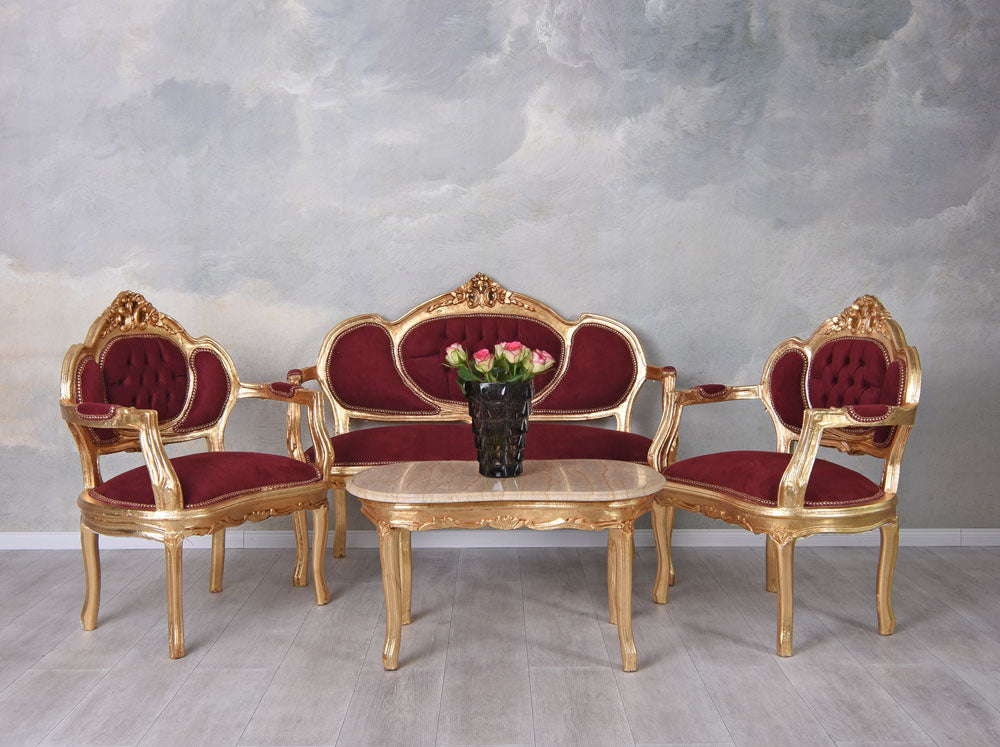 DIVANO SET GRUPPO DIVANO BAROCCO POLTRONA TAVOLINO