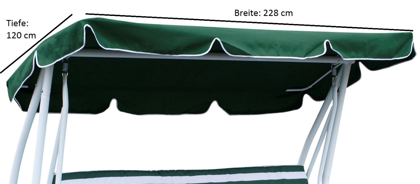 Telo copri tetto per dondolo da veranda MIAMI 232x120cm, verde scuro